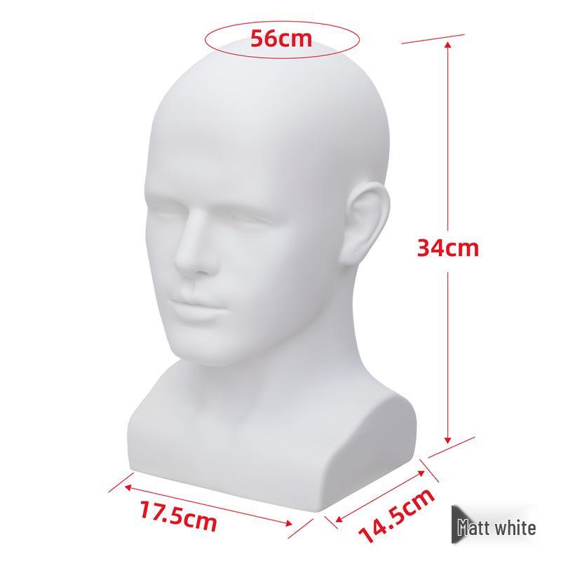 Men's Mannequin Head with Shoulder for Displaying Hats, Masks, and Glasses
