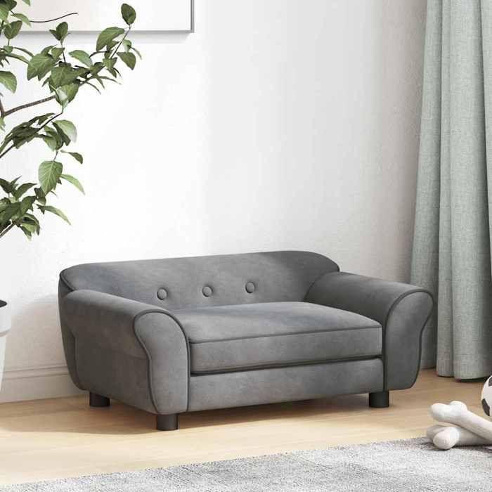 Maison Exclusive - Canapé pour chien Gris foncé 72x45x30 cm Peluche