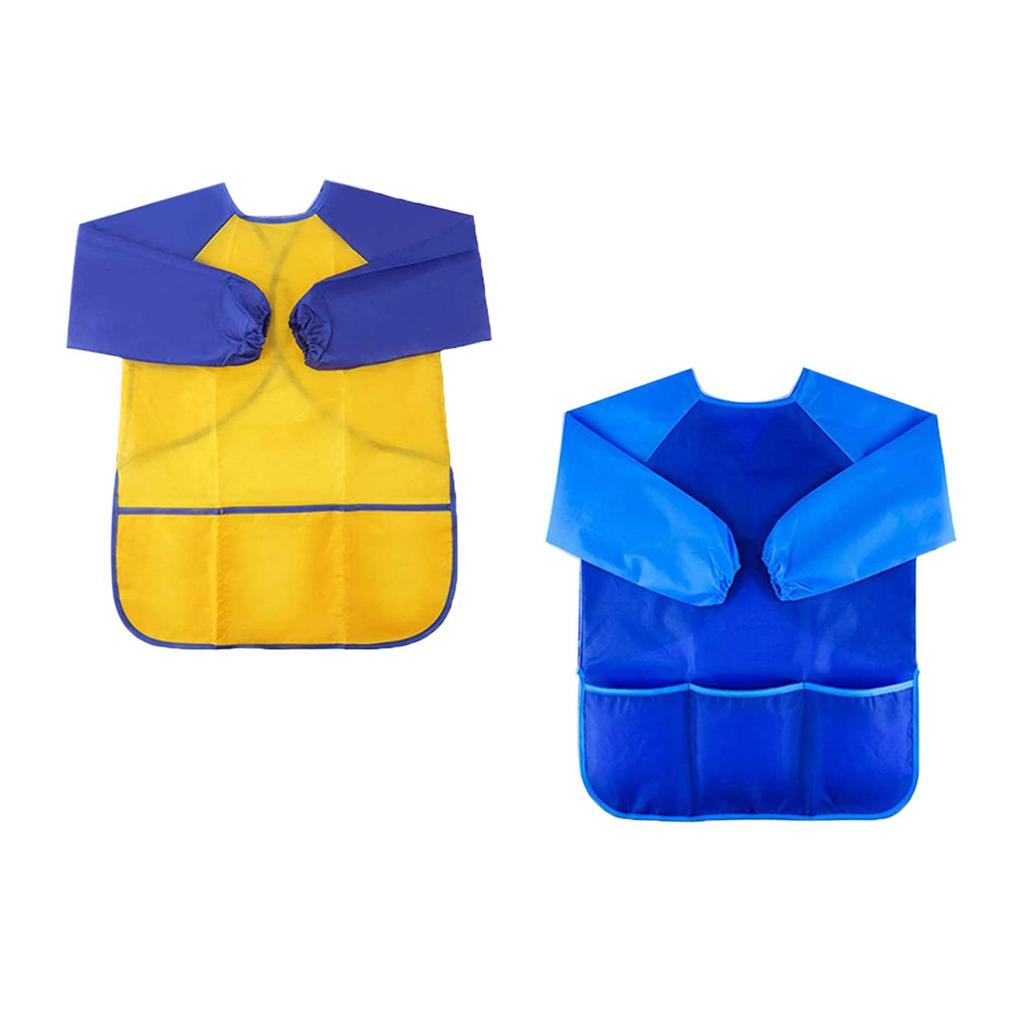 Children Art Smock Artist Painting Apron Multipurpose Waterproof Feeding Bib Paint Smock Kids Art Aprons for Cooking Feeding