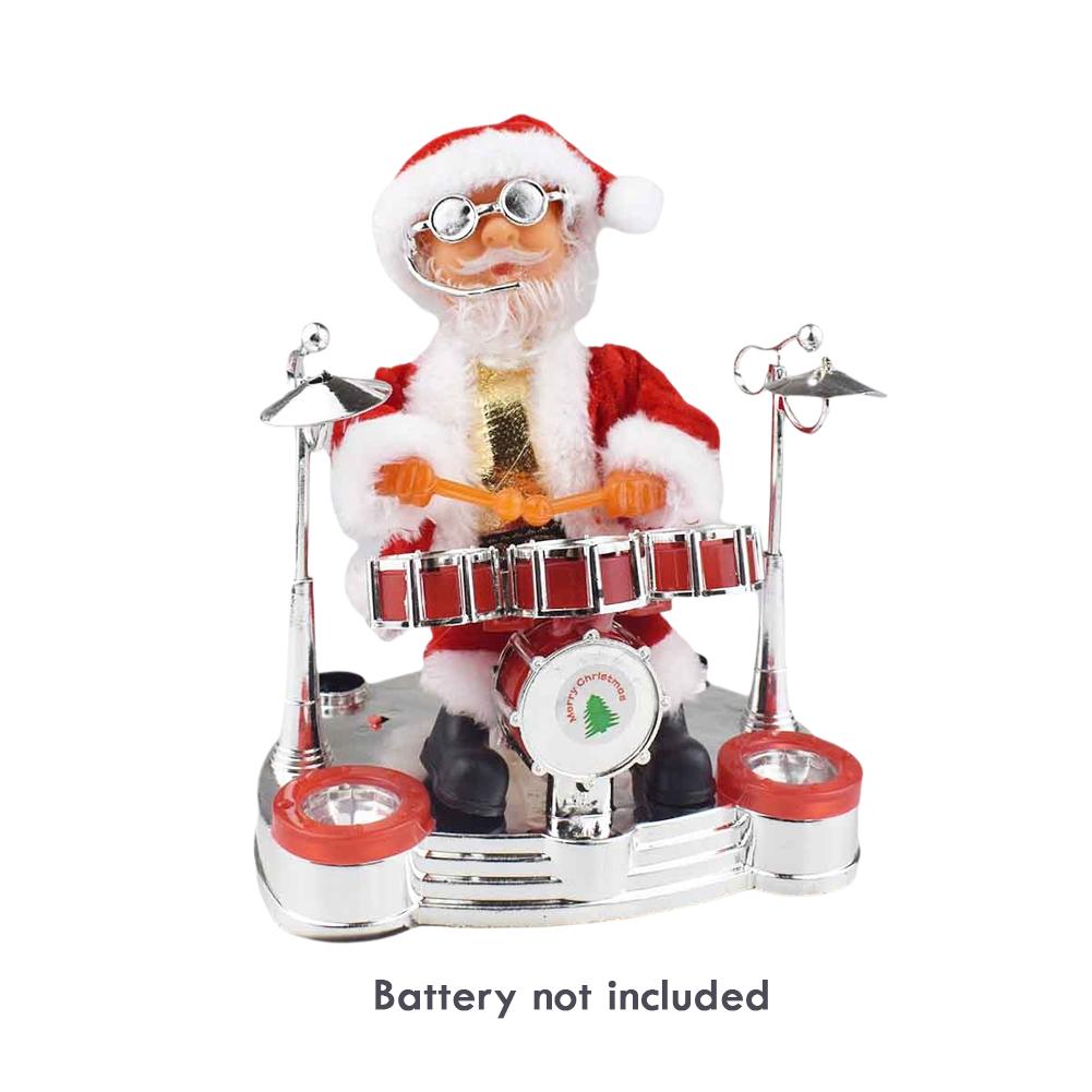 Christmas Santa Claus Electric Music Instrument Playing Music Doll Xmas Toy Party Ornaments Gift For Kids Home Decoration