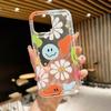 New smiley flower iPhone13promax Apple 15/14 mobile phone case 11 anti-drop 12 transparent airbag 78p