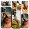 The Running Black Quarter Horse Phone Case for iPhone 17 Air 16 PRO MAX 15 14 PLUS 12 11 13 Cover Fundas Shell Coque