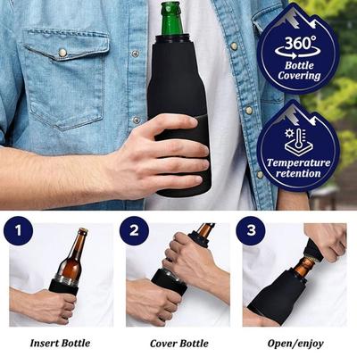 1Pcs 12oz Beer Can Holder with Opener Double Wall Cold Storage Tank Stainless Steel Vacuum Insulated Thernos Bottle