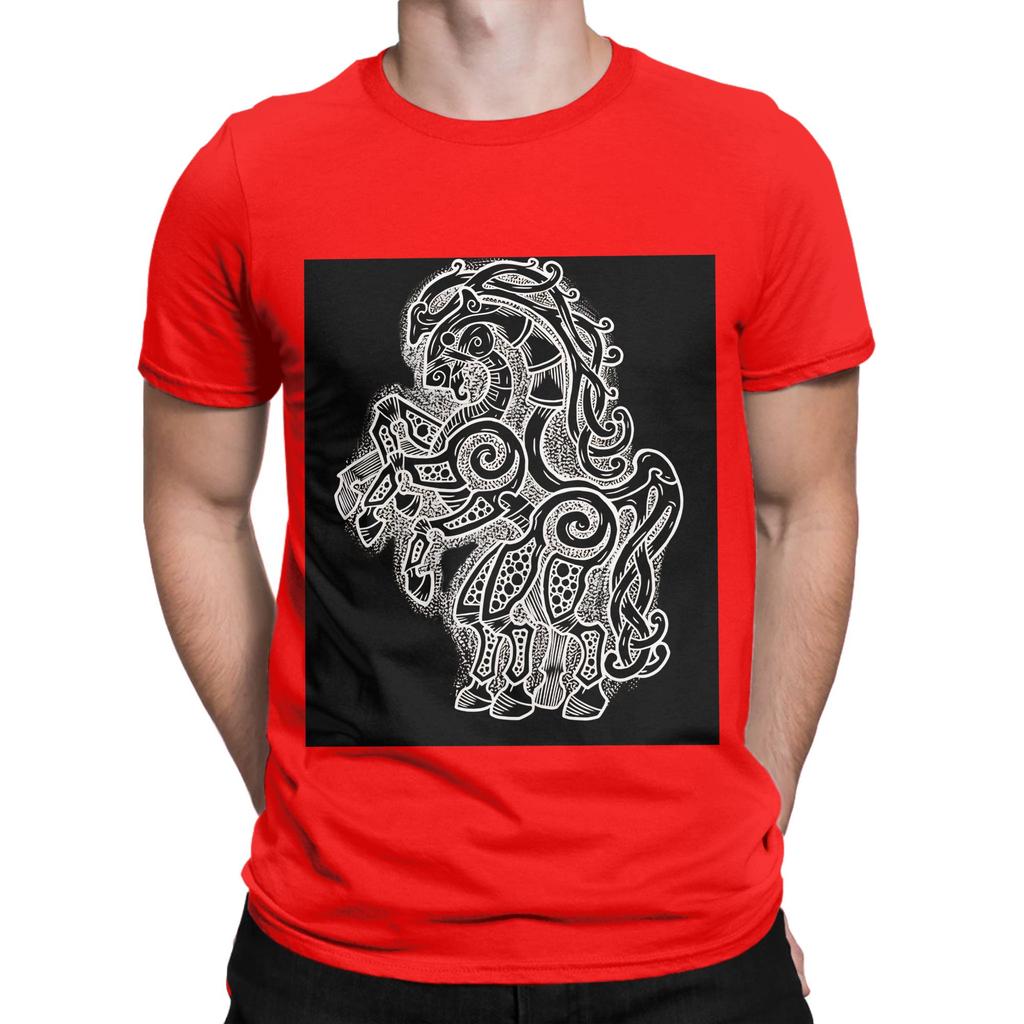 Sleipnir White on black Novelty 100 Cotton TShirt Sleipnir Tops Tees For Unisex
