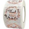 Gold "Thank You" Stickers - 500/Roll: Self-Adhesive Sealing Labels for Gift Box Packaging & Decoration.
