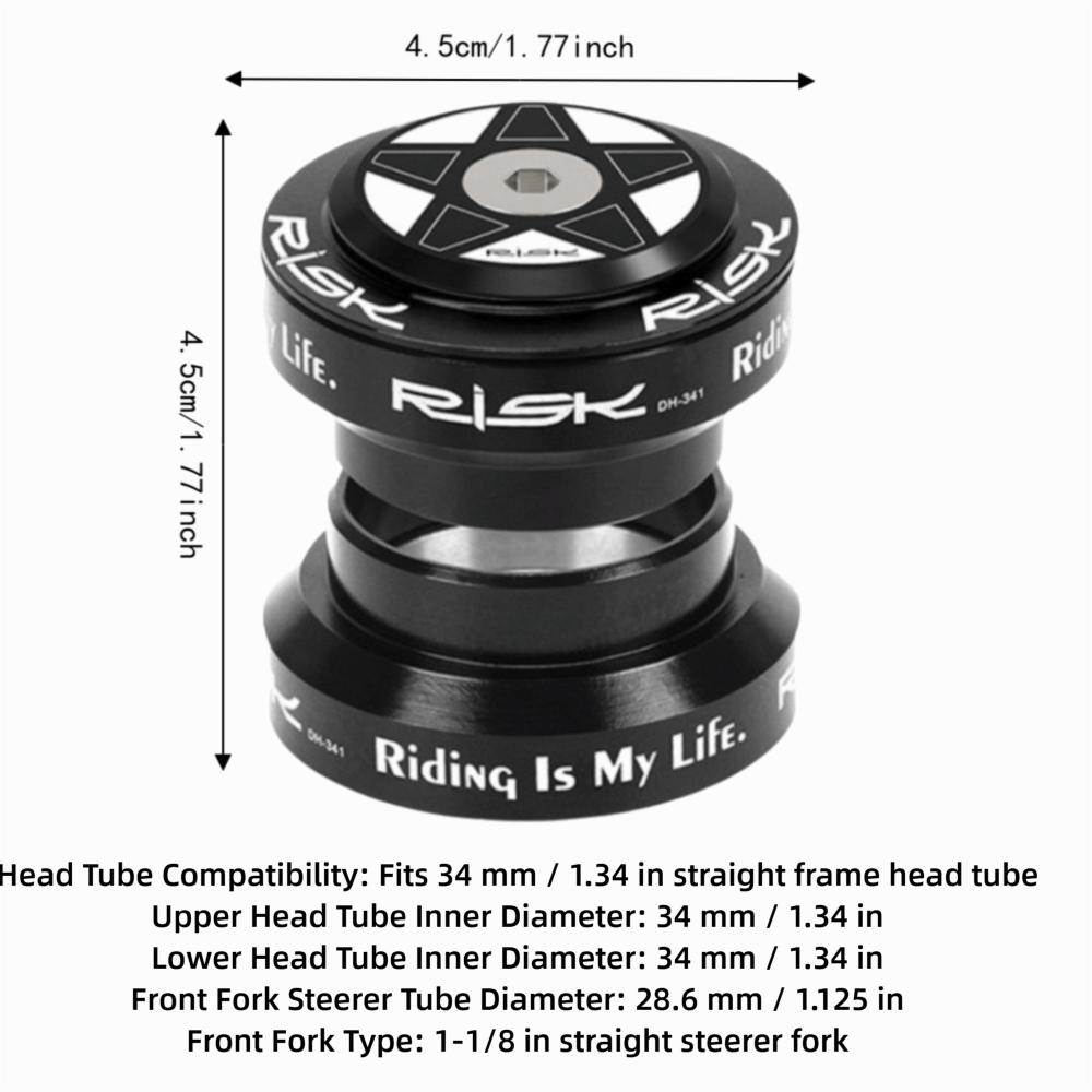 34mm Diameter Bicycle Headset 28.6mm Straight Steerer Bike Headset Set Bike Maintenance