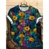 Summer Round Neck Flower Pattern 3D Print Top Fashionable Casual Short Sleeved Women's T-shirts