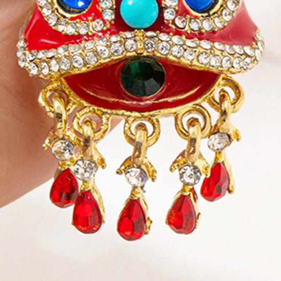 Brooch Sparkling Rhinestones Inlaid Waking Lion Design Pin Glossy Fade-Resistant Finish Coats Sweaters Scarves Handbags Hats Badge