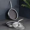 Stainless Steel Frying Pan Dual-Sided Grill for Steak & Eggs One-piece Handle Skillet Commercial Grade Corrosion-resistant Cookware with Ergonomic