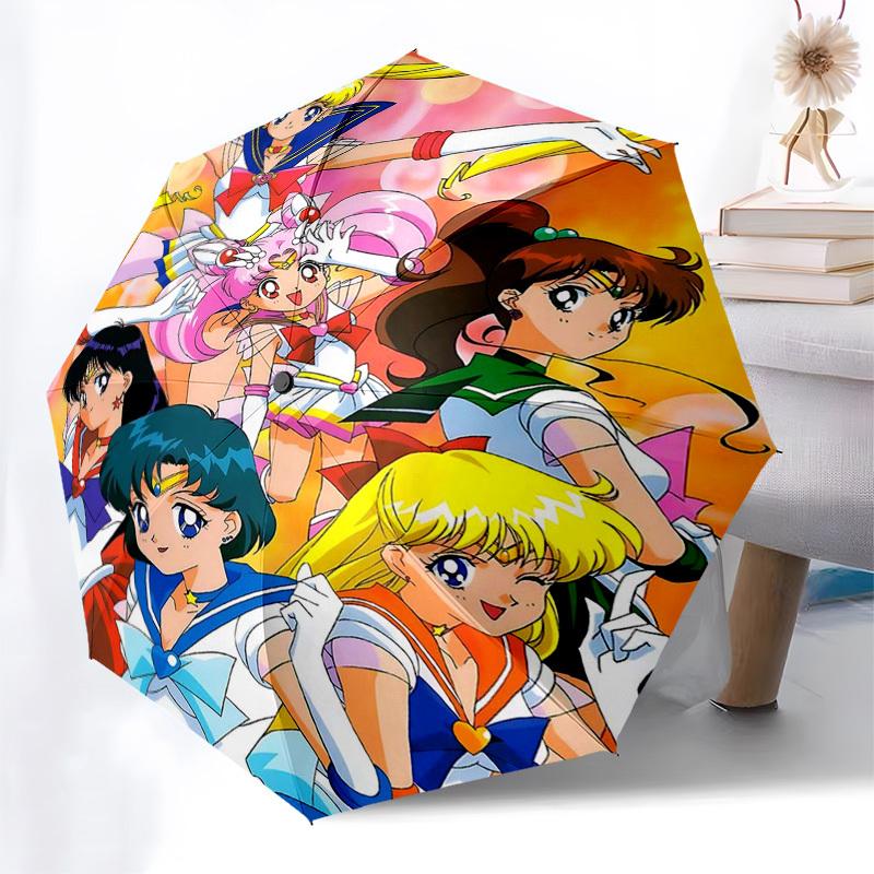 1pc Sailor Moon Umbrella Automatic Opening Closing, Portable 3-Fold Design, 8-Bone Iron Frame, Outdoor Umbrella, Ideal Gift for Fans, Travelers, Daily