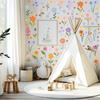 8 Sheets Flowers Wall Decals Watercolor Spring Floral Wall Sticker Colorful Peel And Stick Mural Wall Art for Home Bathroom Kitchen Decor