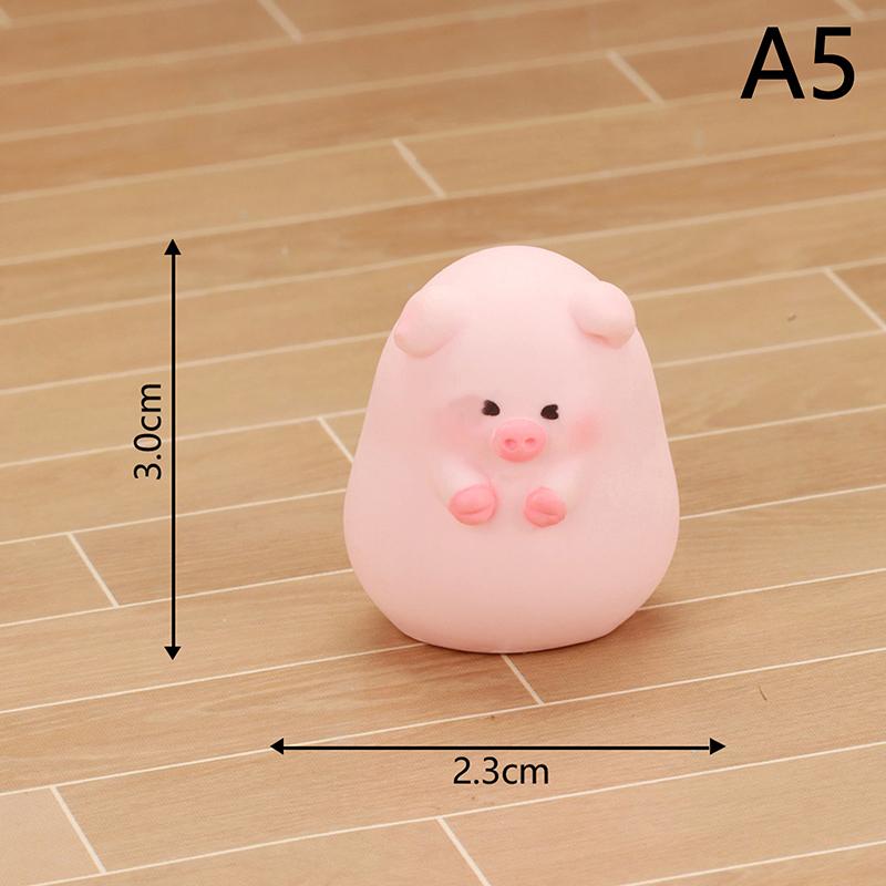 Mini Cute Pig Figurine Animal Model Moss Micro Landscape Home Decor Miniature Fairy Garden Decoration Accessories