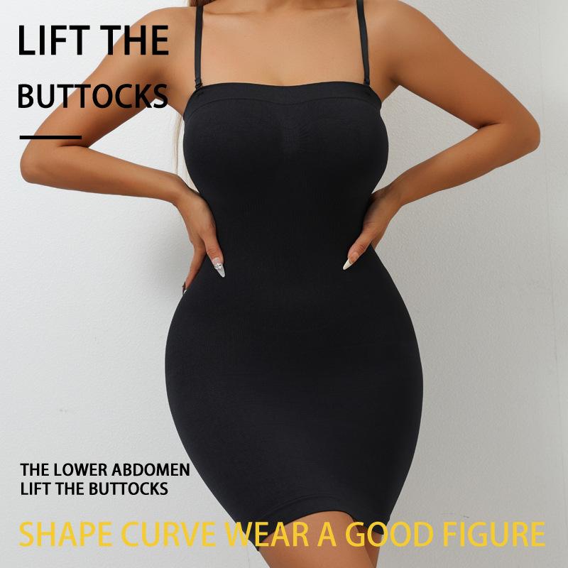 Shapewear Bodysuit Strapless Women's Corset-Style Tummy-Control Seamless Solid-Color Bodycon Plus Size Dress