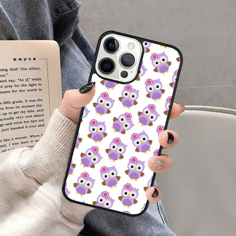 Lovely Owl Animal Diy Colorful Phone Case for iPhone 17 Air 16 16e 15 Plus for Apple 13 11 12 14 Pro Max Cover Coque