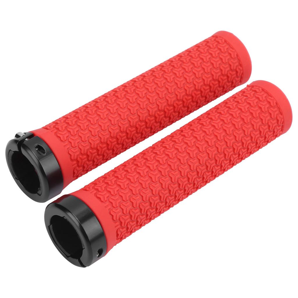 Mountain Bike Handlebar Single Locking Grips Shock Absorbing Rubber Grips