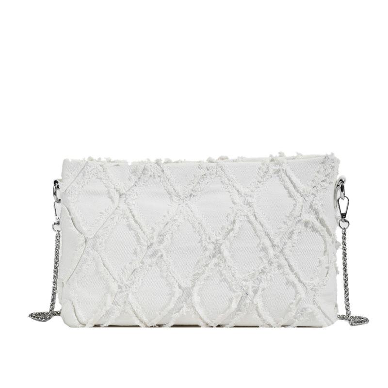 

Denim small bag women s 2025 spring and summer new Korean version of fashion diamond shoulder bag casual versatile envelope bag бежевый