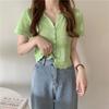 Fashion Hollow Out Thin Knit Short-sleeved Cardigan Tops Summer Casual Summer Essential Comfort and Style Slim Fit Pullovers Tees
