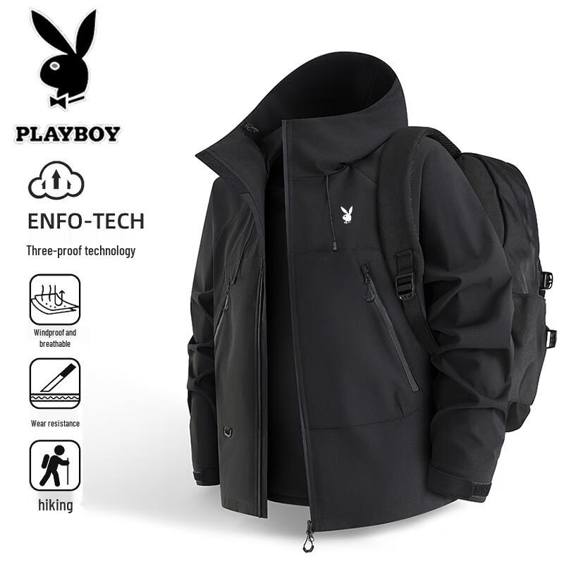 PLAYBOY Men's Casual Windproof Outdoor Jacket