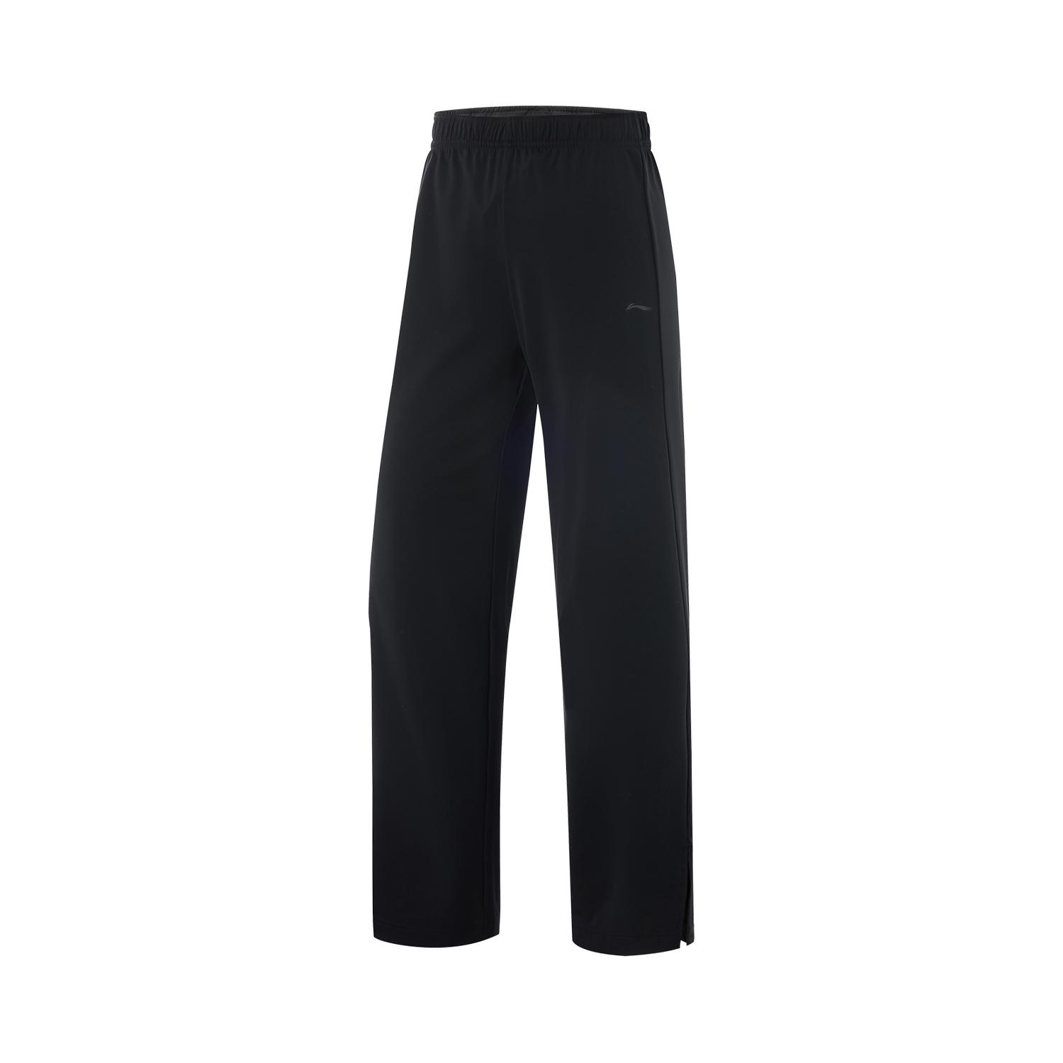 

Li Ning Fitness Series Solid Color Casual Breathable Comfortable Straight Leg Woven Sports Pants Women bottoms Black AKLU694-6 XXL