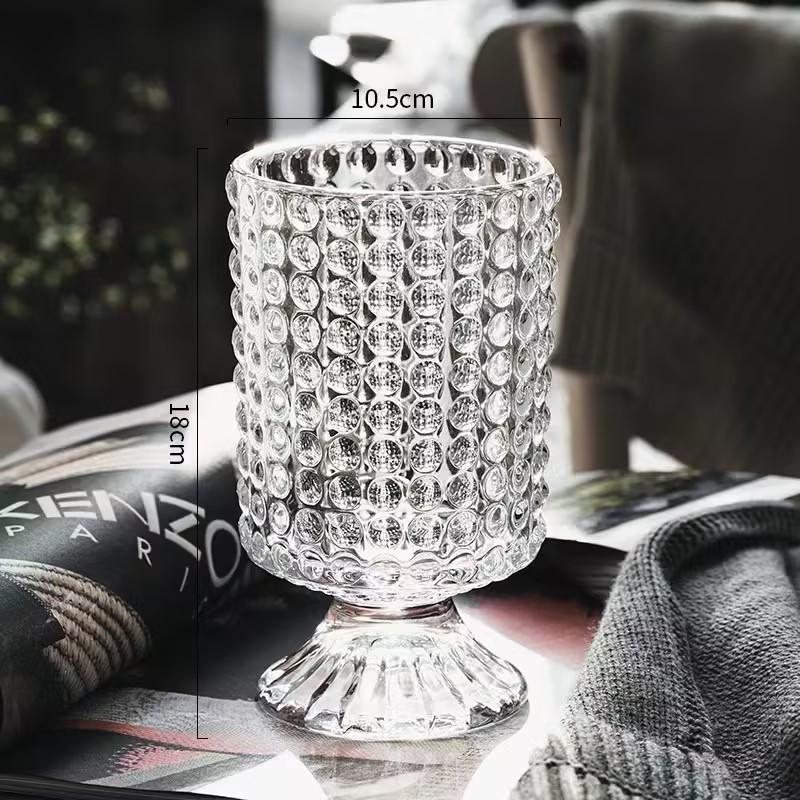 Europäische Hochfuß-Glasvase: Kreatives hydroponisches transparentes Design für elegante Heimdekoration