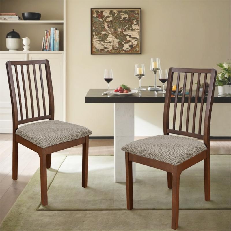 Stretch Dining Chair Seats Cover Striped Grid Elastic Upholstered Chairs Cushions Slipcover AntiDirty Protectors Removable
