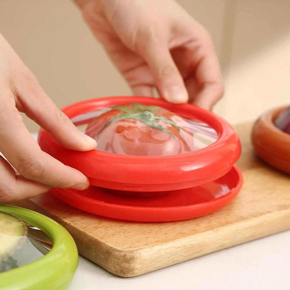4Pcs Silicone Fruit Anti-Oxidation Storage Box Containers for Fridge Keep Fresh