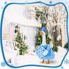 Christmas Porch Goose Outfit Lawn Goose Dress with Xmas Tree Hat Festive Goose Costume for 23" Geese Dress-Up Home Outdoor Decorations