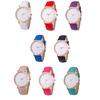 Stylish Women Men PU Leather Band Big Dial Analog Round Quartz Wrist Watch