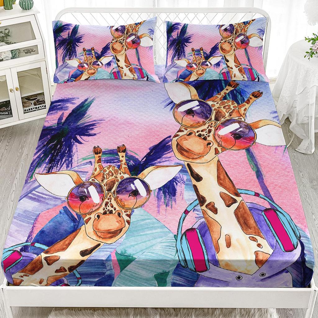 Cartoon Universe Pattern Bed Hat Three-Piece Digital Printing Bedding Bed Hat Three-Piece Set Children Adult