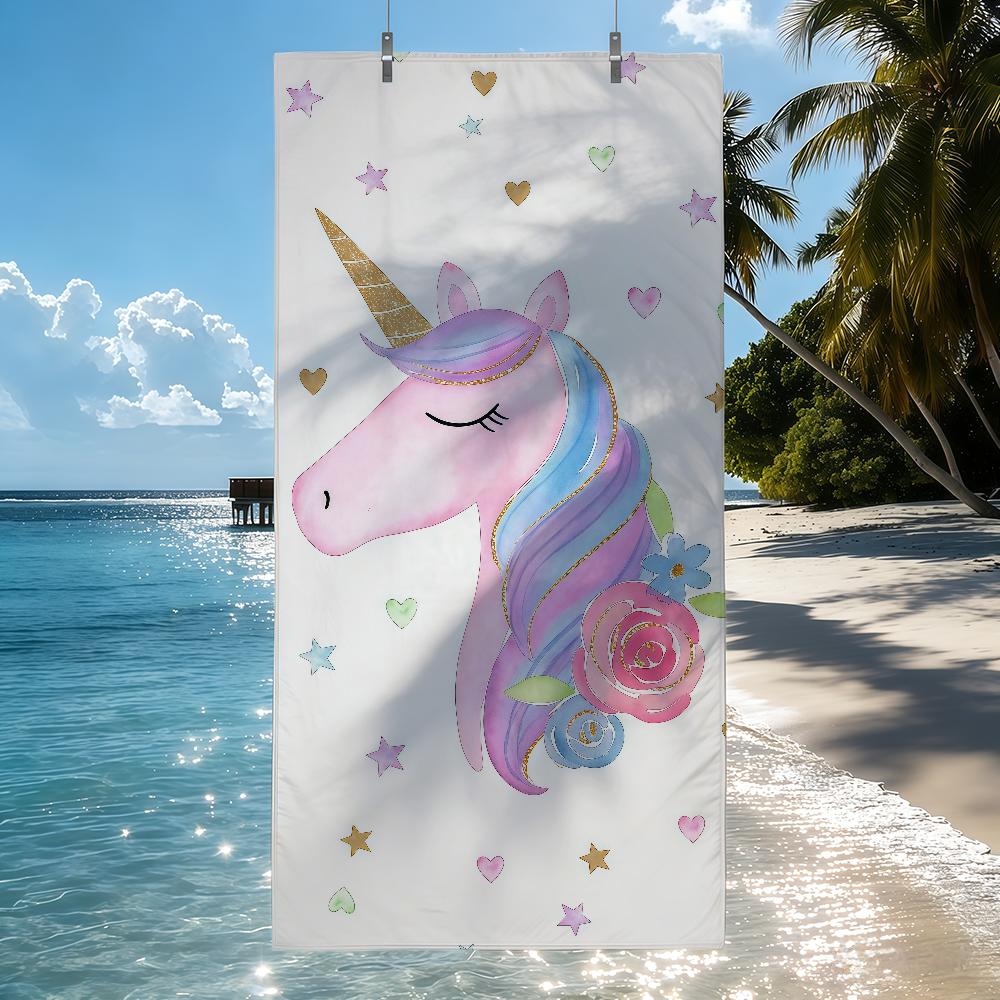 Cute Unicorn Towel Quick Drying Beach Towels Are Suitable For Swimming Pools Camping Yoga And The Gym