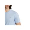 Polo Ralph Lauren SS22 Jednokolorowy Haftowany T-shirt z Krótkim Rękawem i Okrągłym Dekoltem Męskie Topy Niebieski MNPOTSH1N820290-400