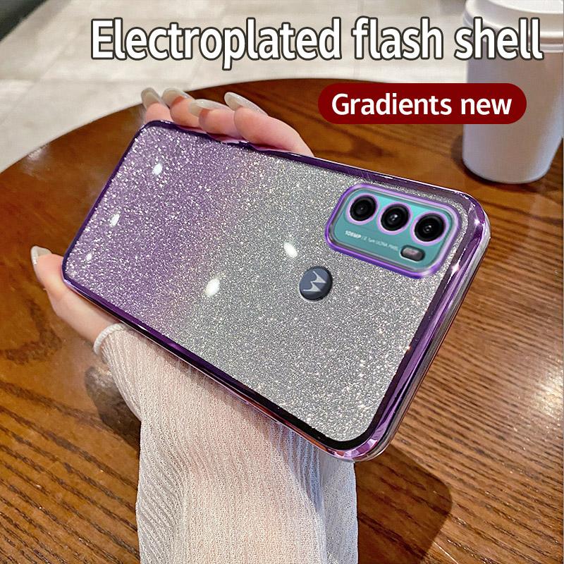 Luxury Colorful Glitter Plating Phone Case For Motorola Moto G42 G52 G53 G54 G40 Fusion Shockproof Bling Bumper Soft Back Cover