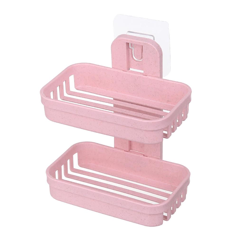 Bathroom Shower Soap Box Dish Storage Plate Tray Holder Case Soap Holder Double