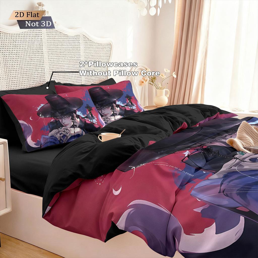 3-teiliges K-Pop Dämonenjäger bedrucktes kernloses Bettbezug-Set Mehrgrößen Schlafzimmer Wohnheim Bettwäsche Dekoration Maschinenwaschbar Stil
