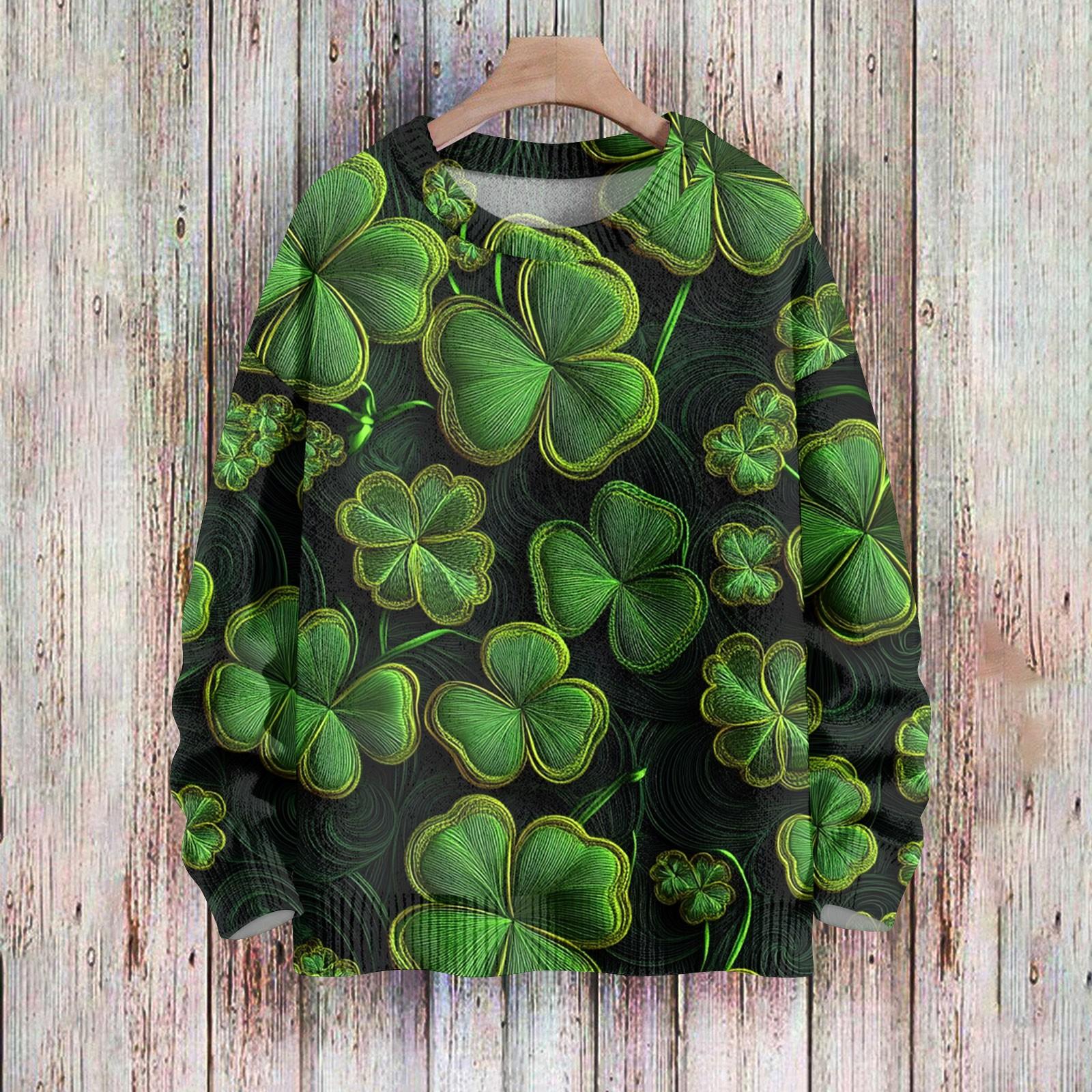 

Женская мода вскользь с длинным рукавом St. Верх из шерстяного трикотажного пуловера с принтом Патрика и круглым вырезом XL