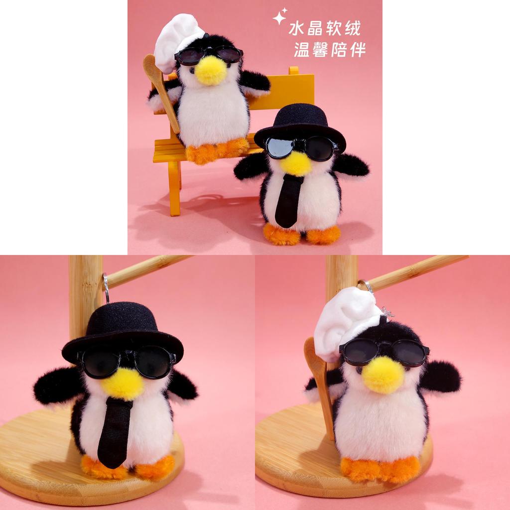 Penguin Plush Keychain With Chef Hat And Elegant Design For Gifts And Accessories