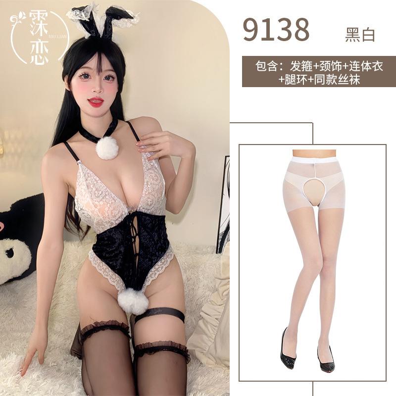 Sex Underwear Lace Hollowed Out Sexy Bunny One-piece Uniform Passion Free Sex Clothes Pure Desire Wind