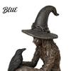 Collectable Witch Figurine Sculpture Dark Statue Crow Gothic Halloween Tree Resin Figurine Fantasy Enchanting Ornament Holiday Party Supplies