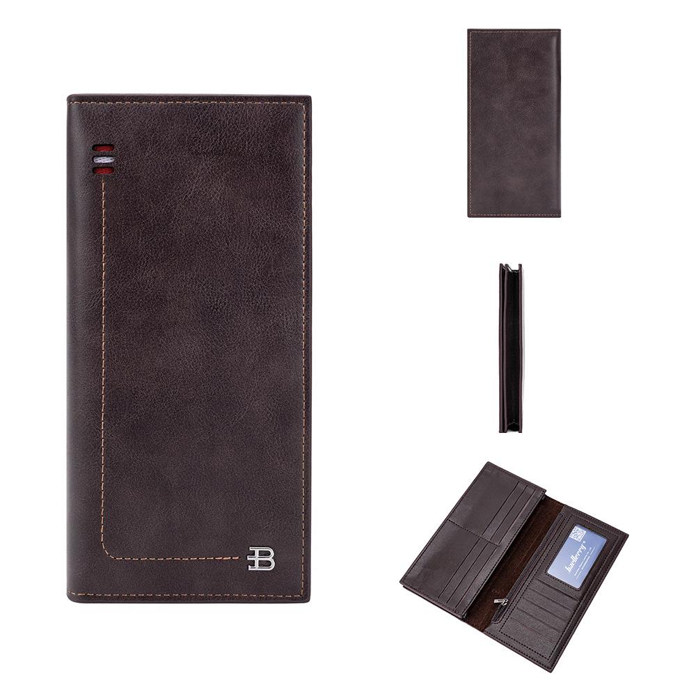 Baellerry Men's Long Purse Multi-card Slot Billfold Card Holder Fashionn Clutch Bag Pu Leather Suit Wallet