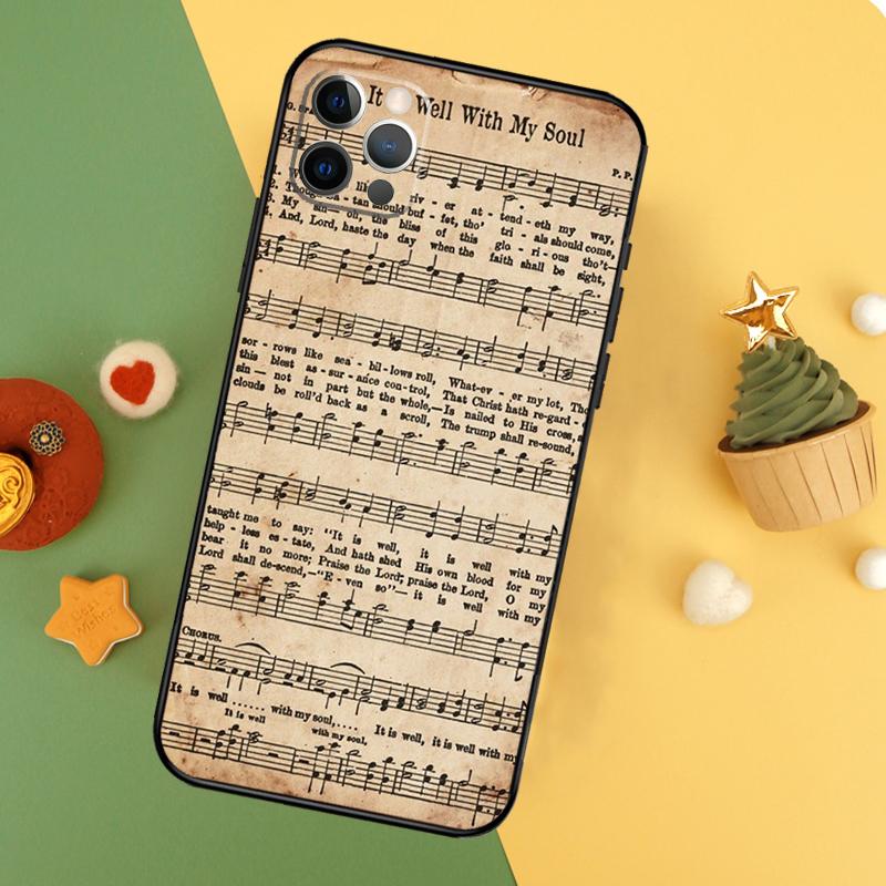 Sheet Music Cover For iPhone 16 15 14 13 12 11 Pro Max Plus Mini 7 8 X XS Max XR Phone Case