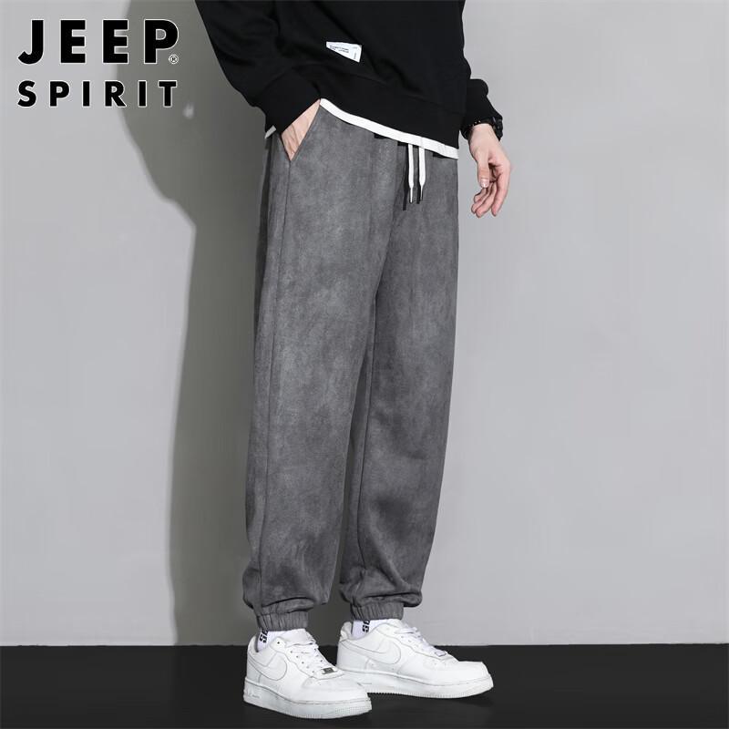 JEEP SPIRIT Men's Suede Jogger Pants