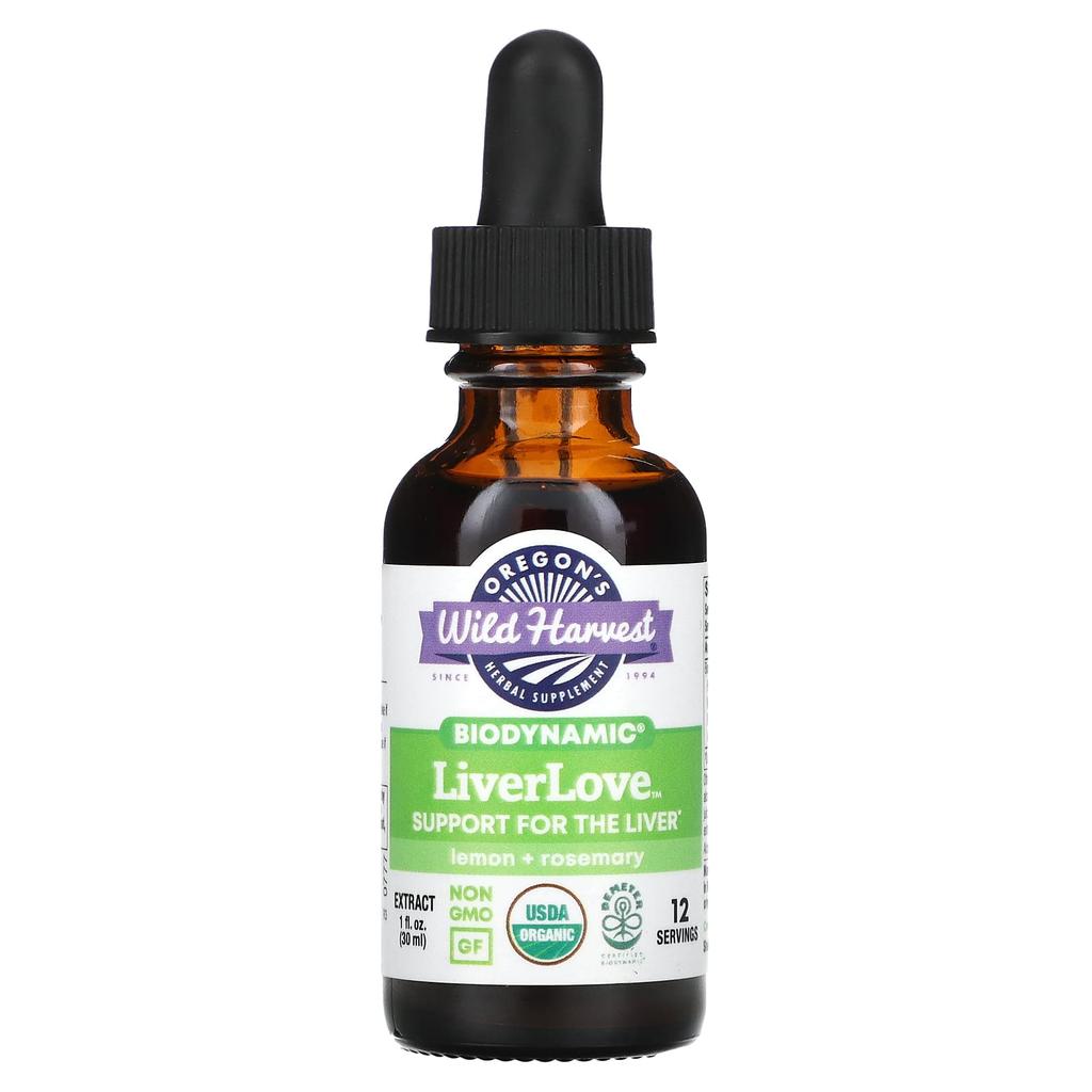 Oregon's Wild Harvest Liverlove, Biodynamique, Citron + Romarin, 30 ml(1 fl oz)