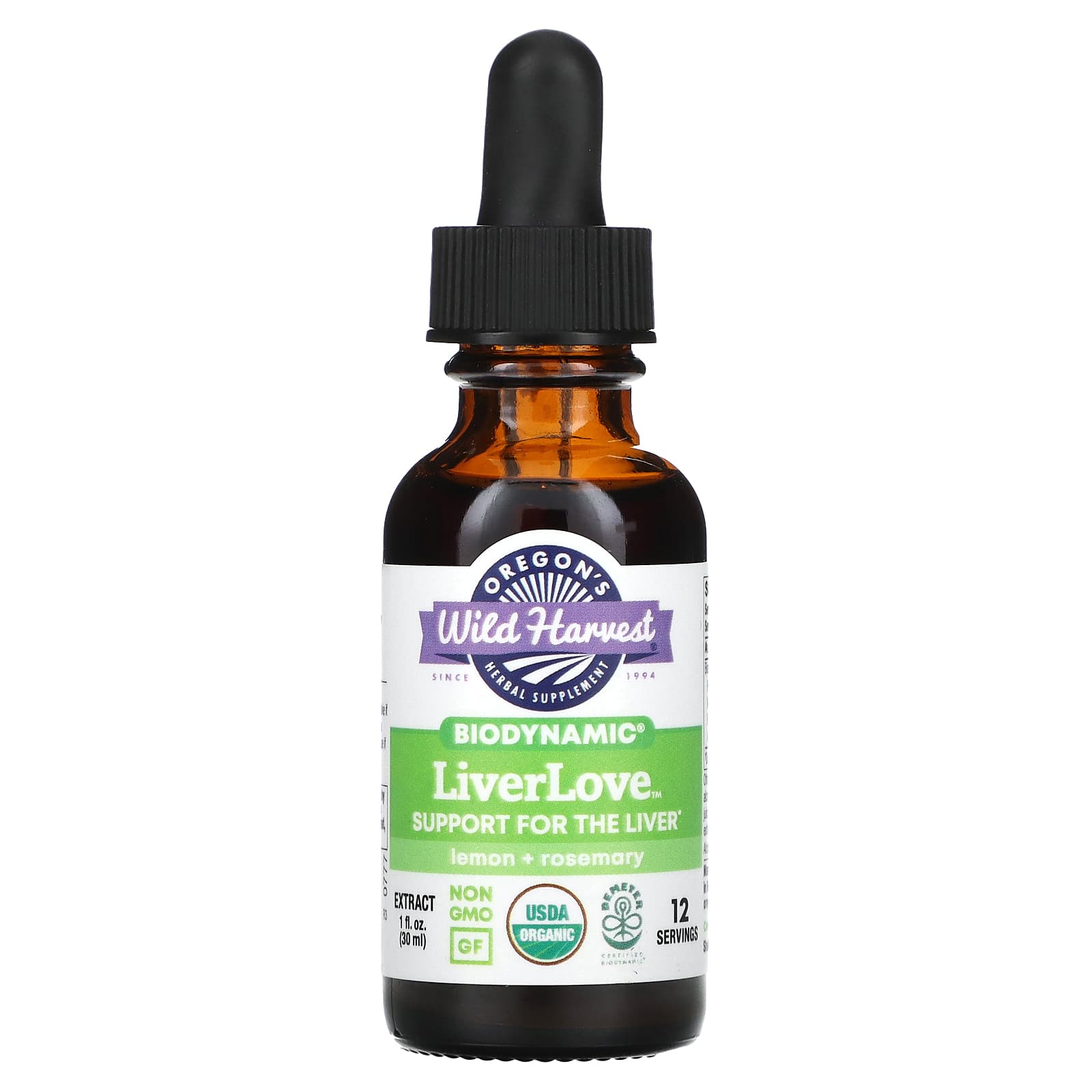 

Oregon S Wild Harvest, Liverlove, Biodynamic, Lemon + Rosemary, 30Ml(1Fl Oz)