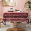Nordic Style Bohemian Tablecloth with Tassel Table Cover Practical Ethnic Tablecloth  Living Room