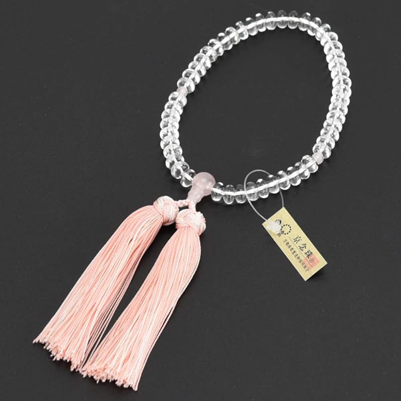 [Hasegawa of Buddhist altar] prayer beads crystal tangerine ball Crimson crystal tailoring Silver flower tuft made in Japan Juzu Can be used by any