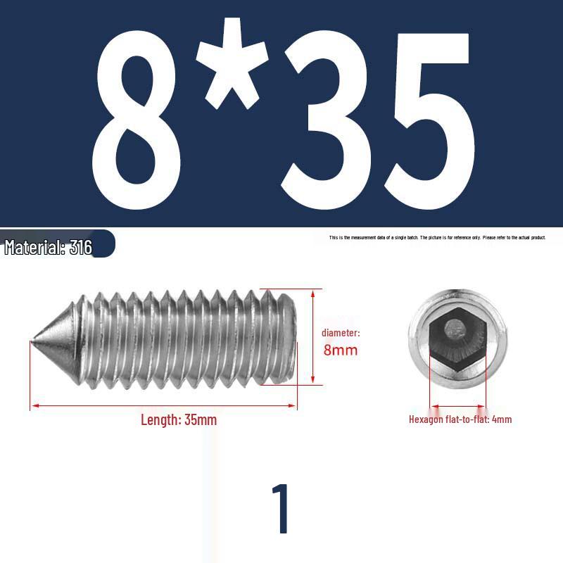 12.9 Edelstahl 304 Innensechskant Kegelspitze Gewindestift M2/M3