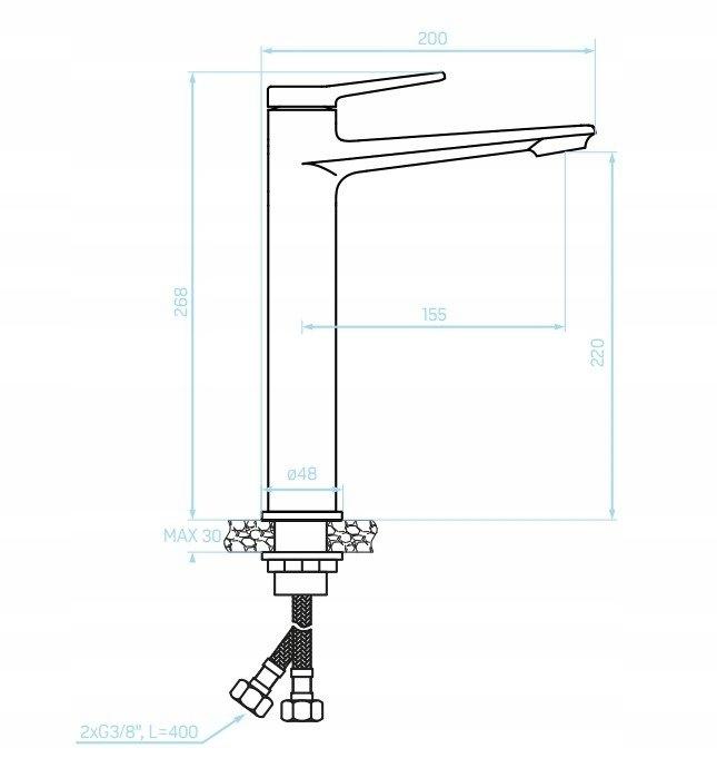 Alanis black countertop washbasin tap