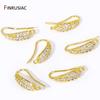 18K Gold Plated Brass Earwires Inlaid Zircon Earring Hooks Findings For DIY Earrings Making Supplies Accessories