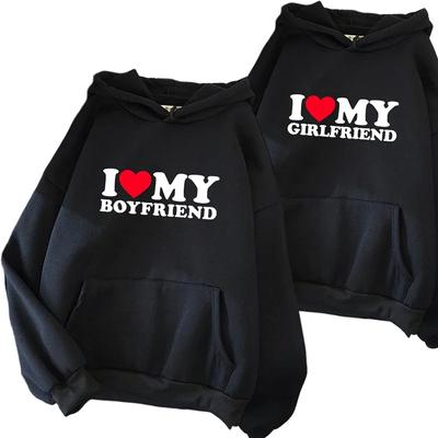 2025 Venta Caliente Sudadera con Capucha para Pareja Amor Clásico BF GF Estampada Sudadera Toda Temporada Hombre Mujer Hogar Exterior Casual Deportivo Suelta Jersey