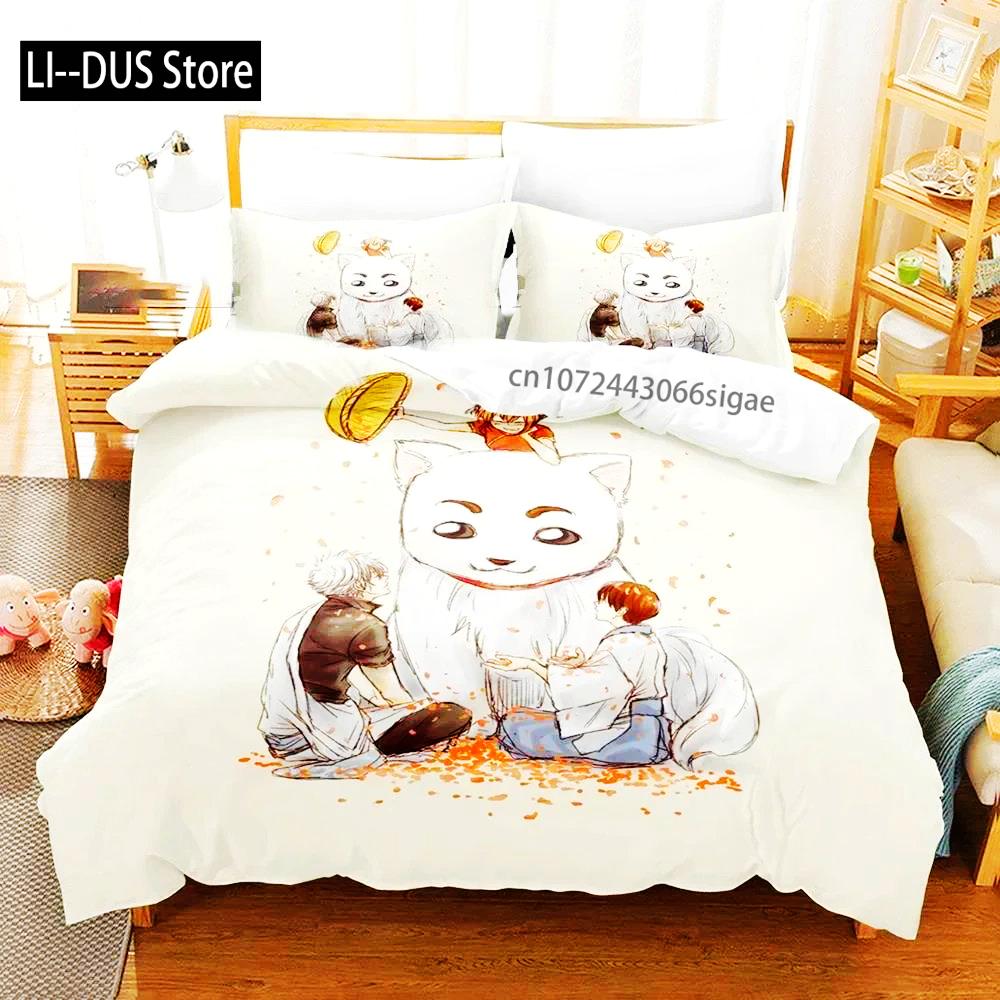 3D Printed Gintama Bedding Set Anime Gintoki Sakata Duvet Cover Double Twin Full Queen King Adult Boys Bedclothes Quilt Cover